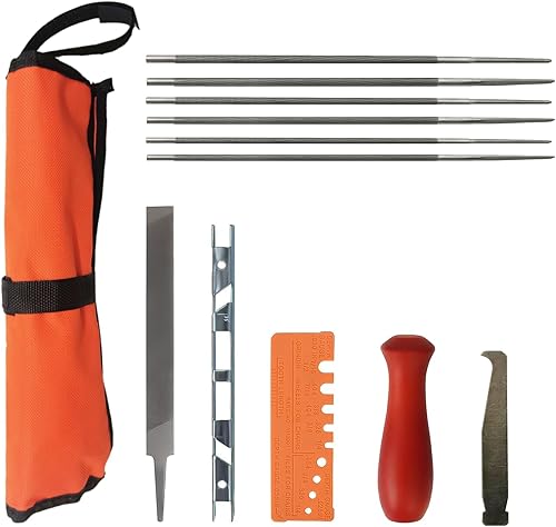 Paquete de 12 limas de motosierra, el kit de archivos de afilador de motosierra incluye 532 pulgadas x 2, 316 pulgadas x 2, 732 pulgadas x 2 limas