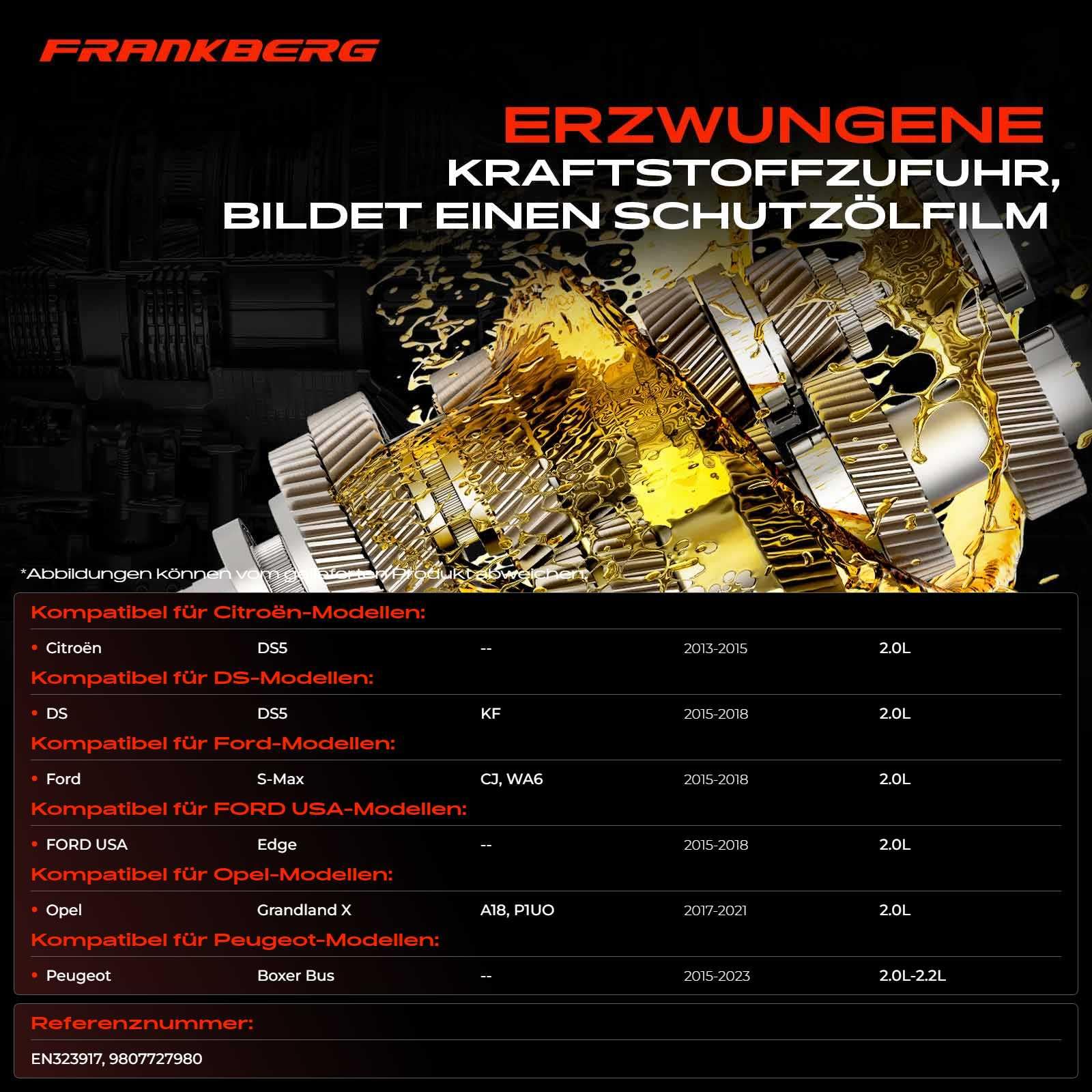 Frankberg 9807727980 przewód ssący, filtr olejowy, pompa olejowa, wzmocniona pompa olejowa, pompa olejowa, pompa olejowa, olej silnikowy, pompa oleju smarowego, zasilanie oleju, zamiennik # 9807727980