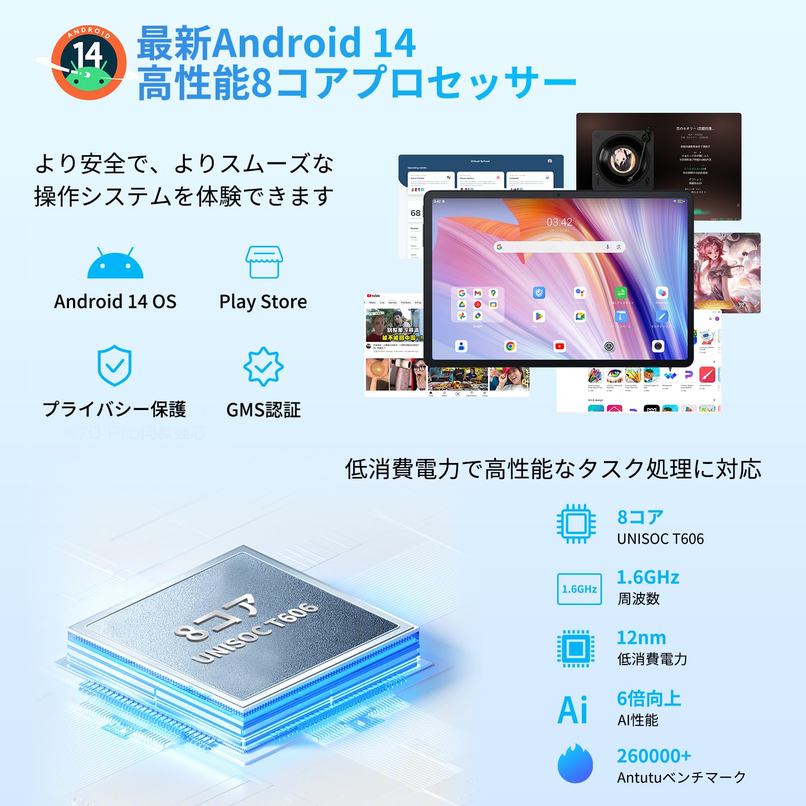 Amazon.co.jp: 【2024初登場 Android 14 タブレット 11インチ 
