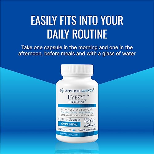 Miniatura 6 de Approved Science EyeSyl - Suplemento de soporte ocular - Picolinato de cromo, taurina, luteína, zeaxantina, arándano, BioPerine - Suministro para 3