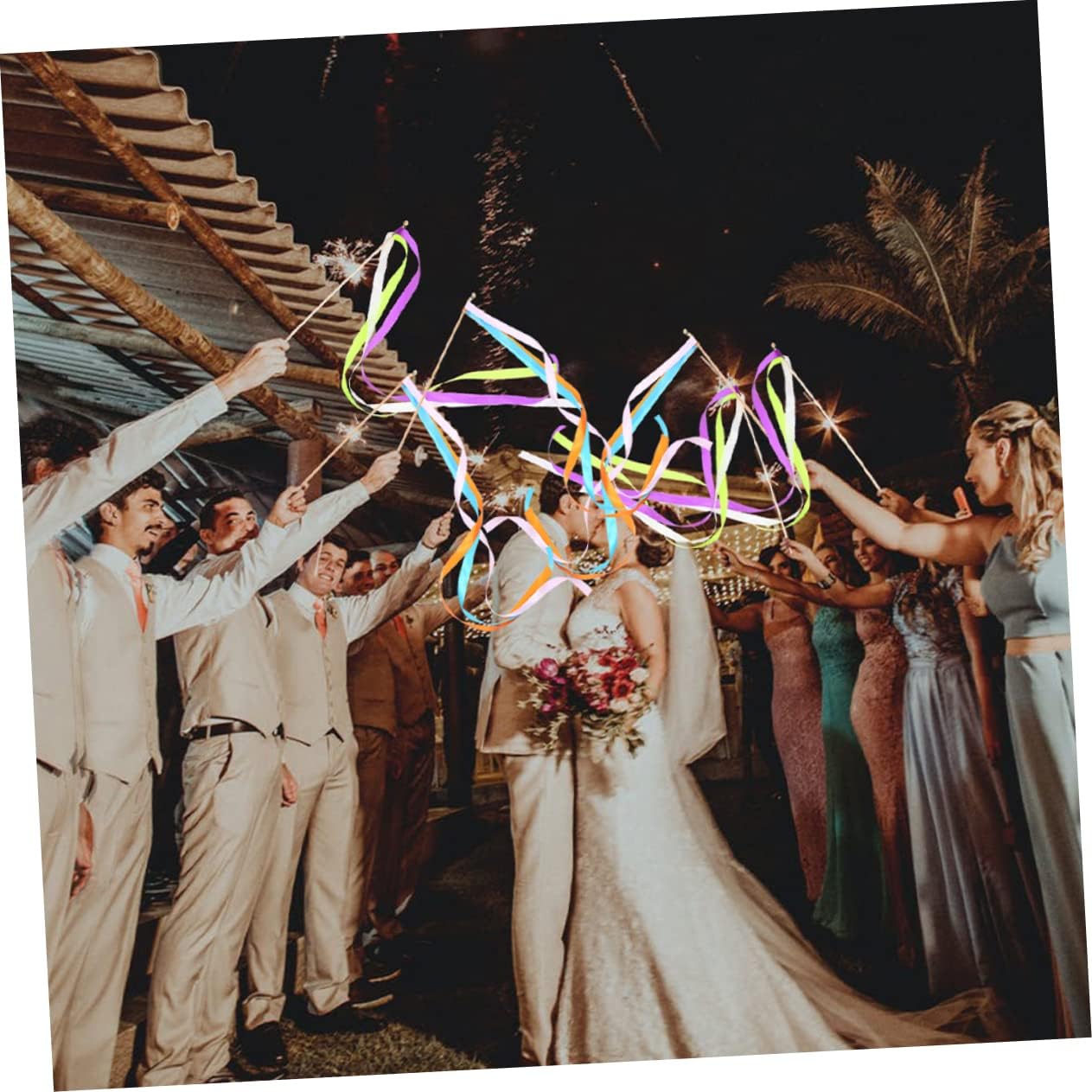 LABRIMP 30pcs Ribbon Fairy Sticks for Weddings Parties and Celebrations Streamers for Festive Send Offs and Decorations for Home Decor and Holiday Events
