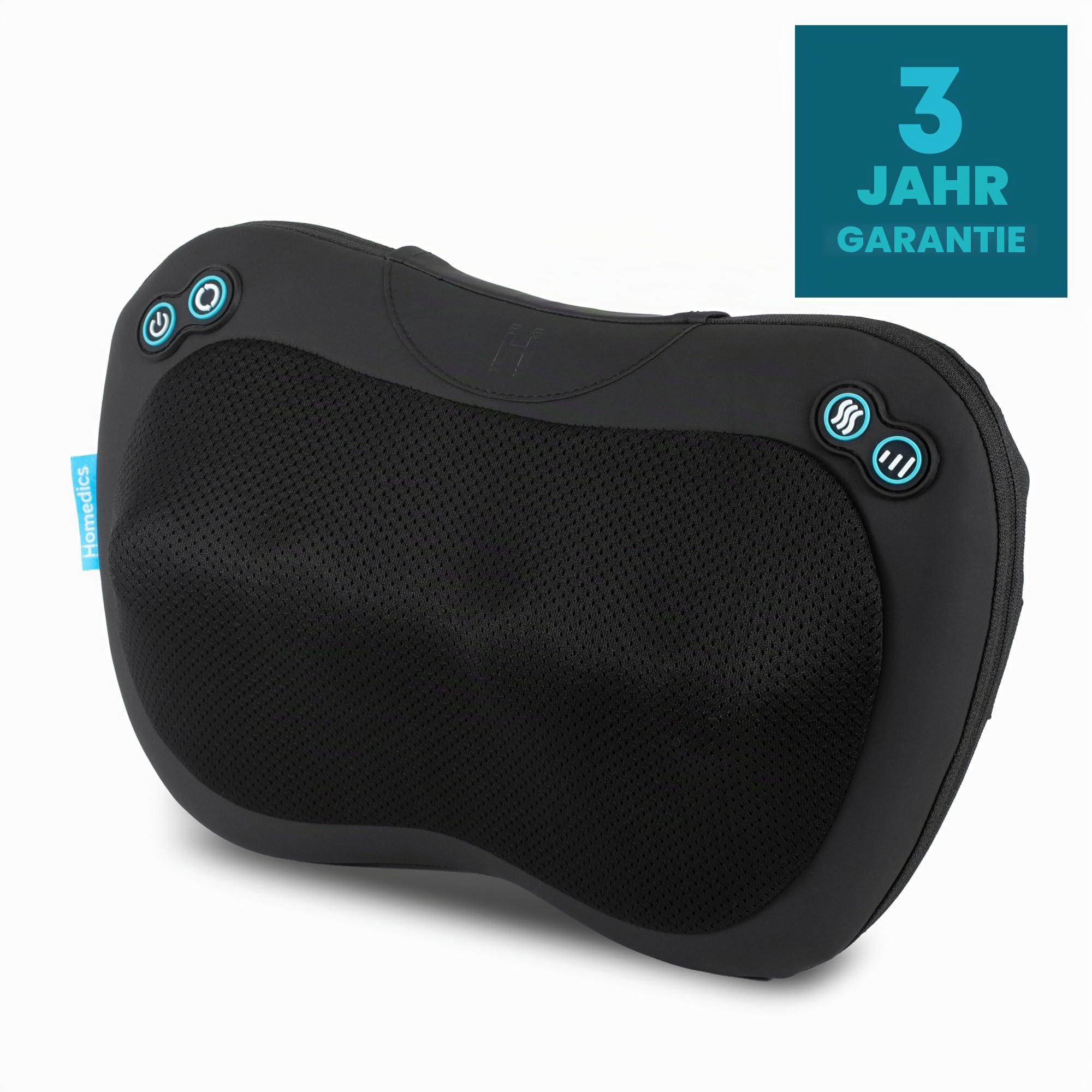 HoMedics Everybody Shiatsu Massagekissen mit Wärme – Tiefengewebs-Massagegerät für Nacken, Schultern und Rücken mit 4 rotierenden Köpfen, 2 Richtungen & Wärmefunktion