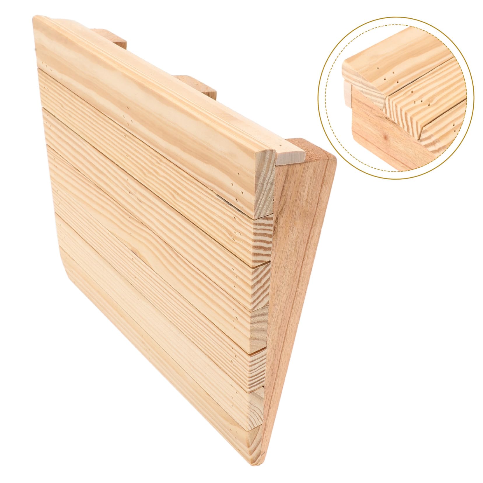 Alipis Rampa De Umbral De Madera Maciza 25,8x30x7 Cm Antideslizante para Sillas De Ruedas y Robots Aspiradores Uso Doméstico Portátil
