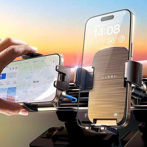 Miniatura 2 de LISEN Soportes de teléfono para la ventilación de tu automóvil estable militar, soporte universal para teléfono con clip de ventilación de aire de