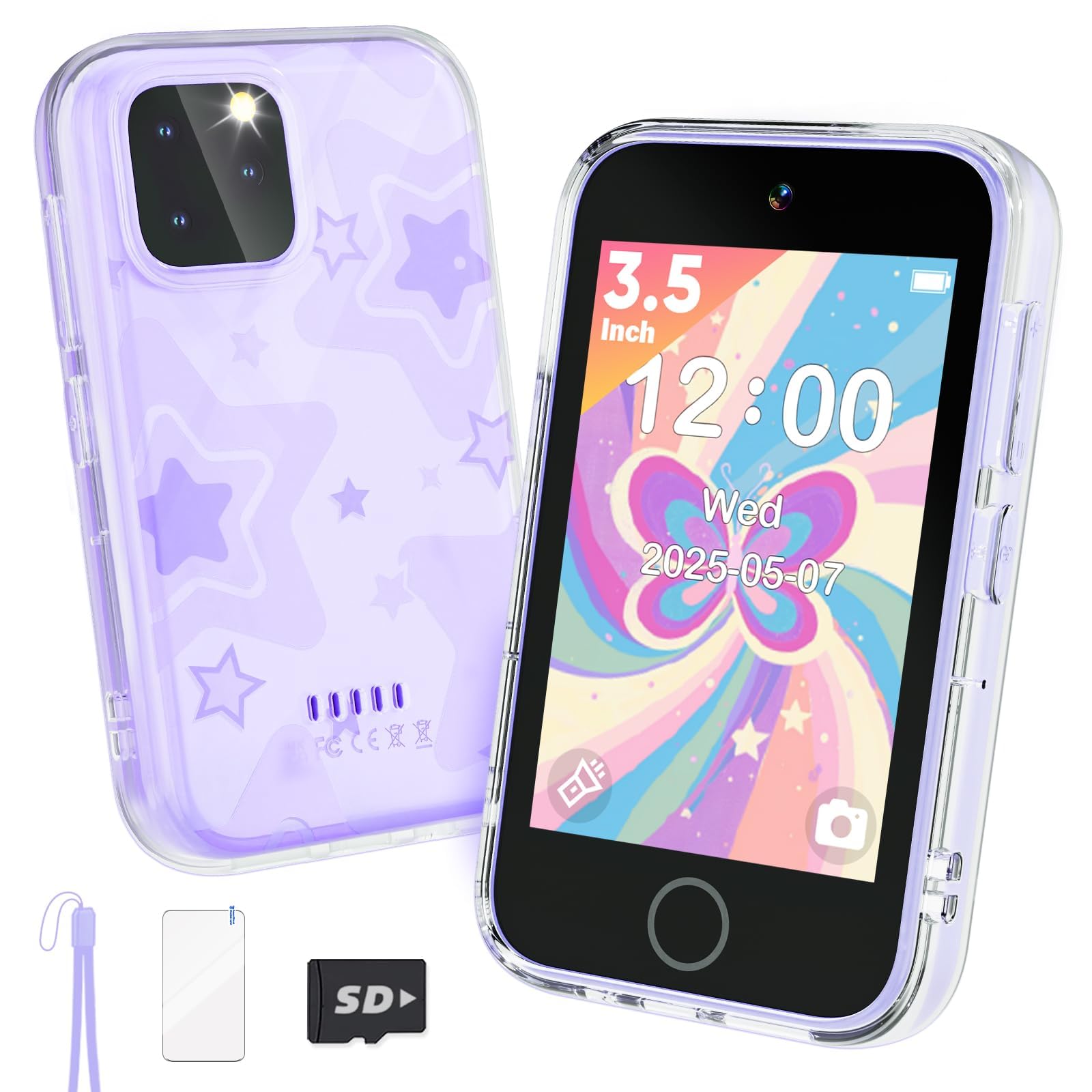 Kids Phone Toy for Girls with Dual Camera,Music Player,Game,Purple