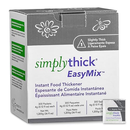 SimplyThick EasyMix  300 unidades de paquetes individuales de 0.14 oz  Espesante de gel para personas con disfagia y trastornos de deglución  Crea