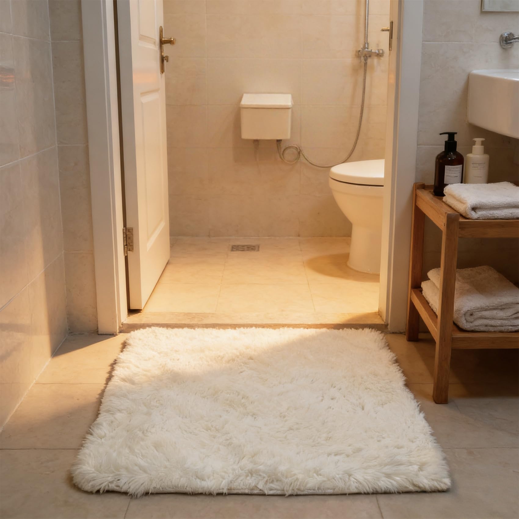 Tapis de salon shaggy blanc pour réchauffer votre chambre