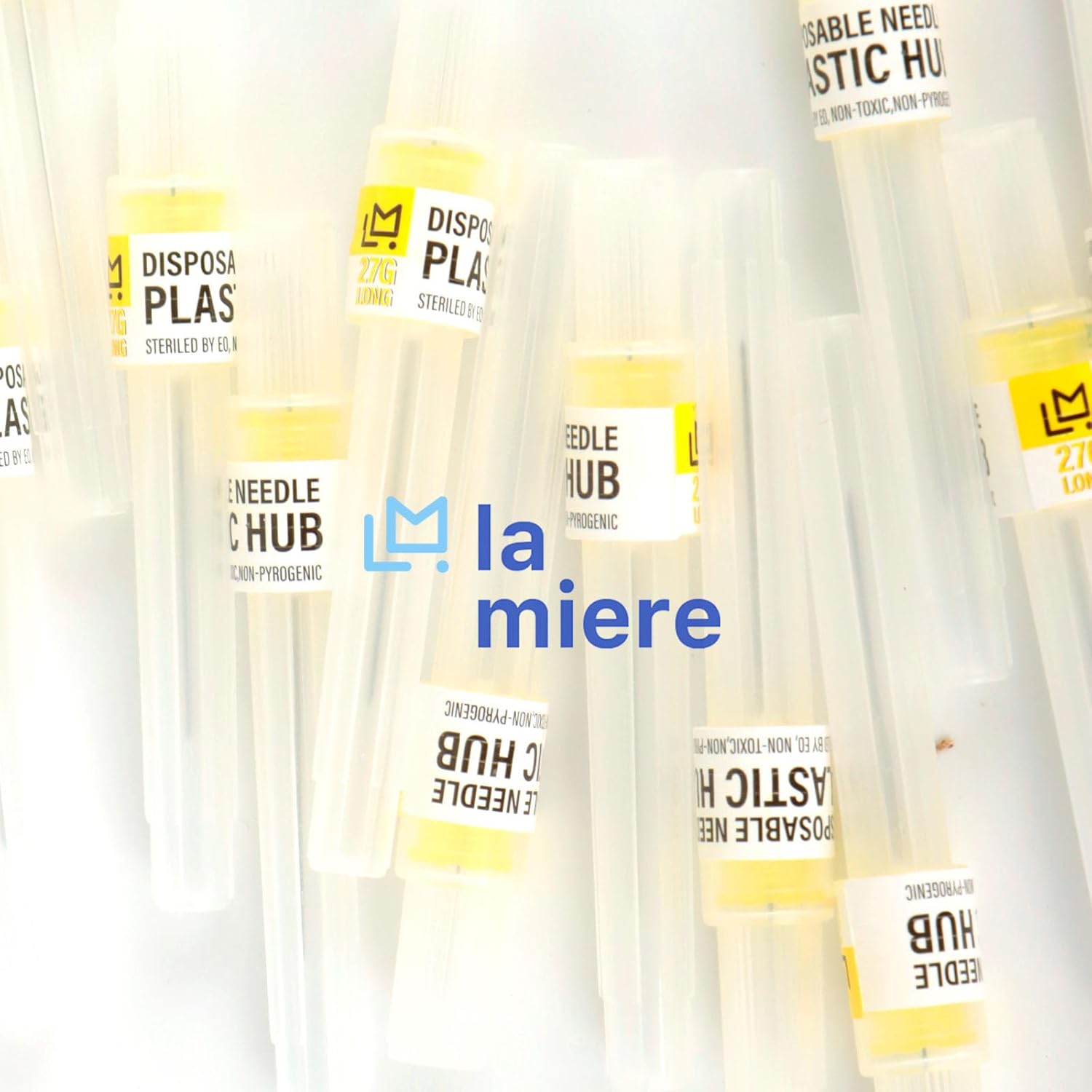LA MIERE 100P Disposable Premium Dental Plastic Hub Needles in Perforated Box 27G , Length 21mm
