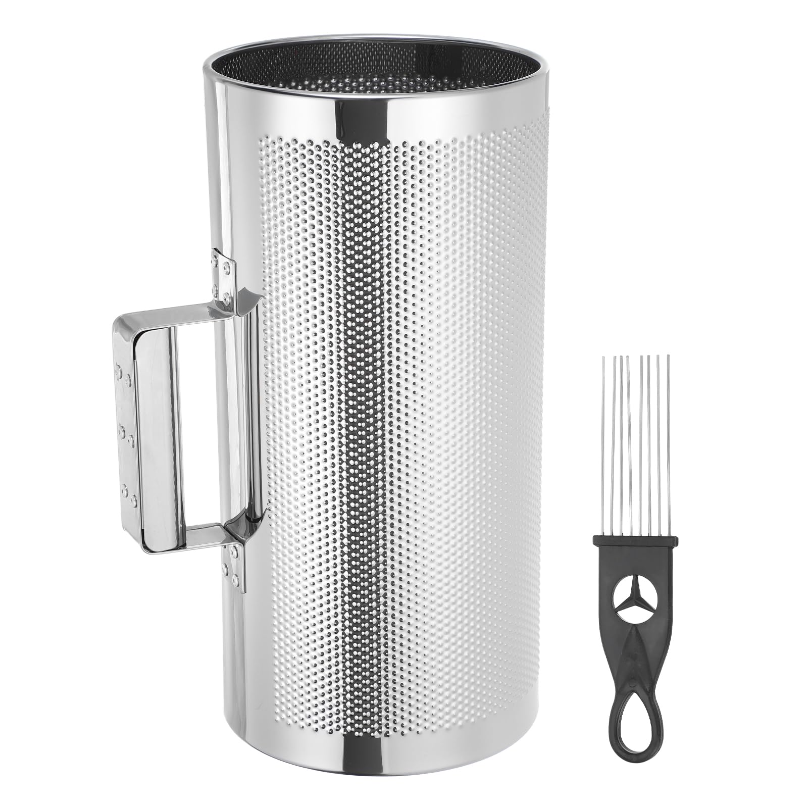 QUARKZMAN Strumento Percussivo Guiro In Acciaio Inox 6" x 12" Con Raschietto Strumento Musicale Per Allenamento Strumento In Metallo Guiro Per Band Performance Con Martello Sabbia