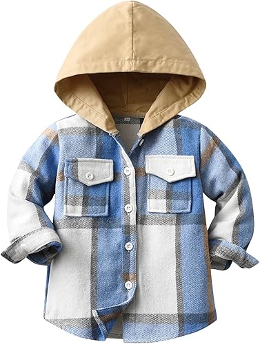 Camisa de franela a cuadros para niños pequeños, bebés, niños y niñas, chaqueta de manga larga con botones, abrigo de sherpa de otoño
