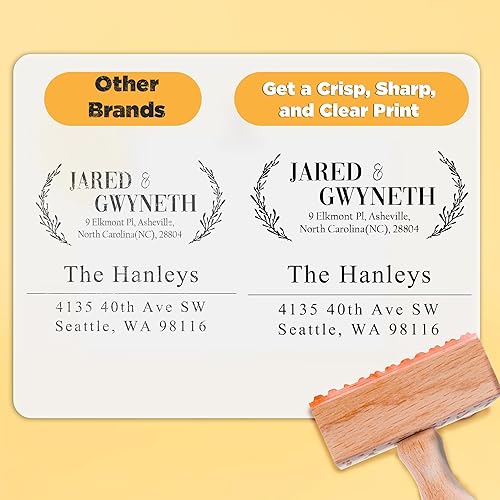 Miniatura 3 de CUSMIZ Sello de goma personalizado, sello de logotipo personalizado con material de madera duradero, crea tu propio sello con logotipo y nombre,