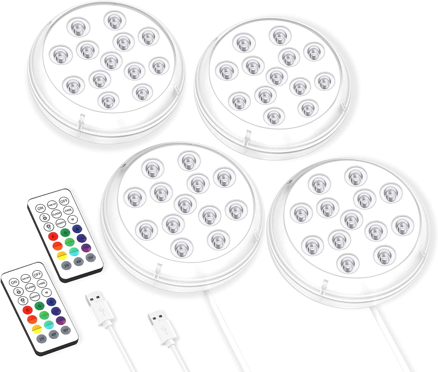 ALIENSX Rechargeable Submersible LED Pool Light, IP68 Waterproof Underwater Pond