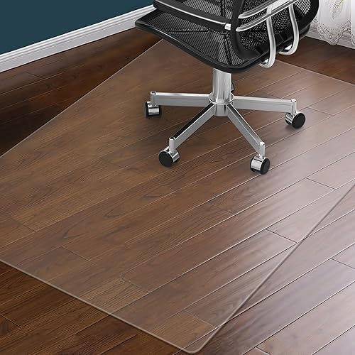 Tapete transparente para silla para suelo de madera dura 48 x 36 pulgadas, alfombrillas de plástico para silla de oficina para pisos de madera dura