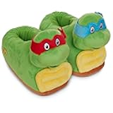 Mens Slippers - TMNT 3D Plush Slippers - Michaelangelo, Raphael, Donatello, and Leonardo Slippers