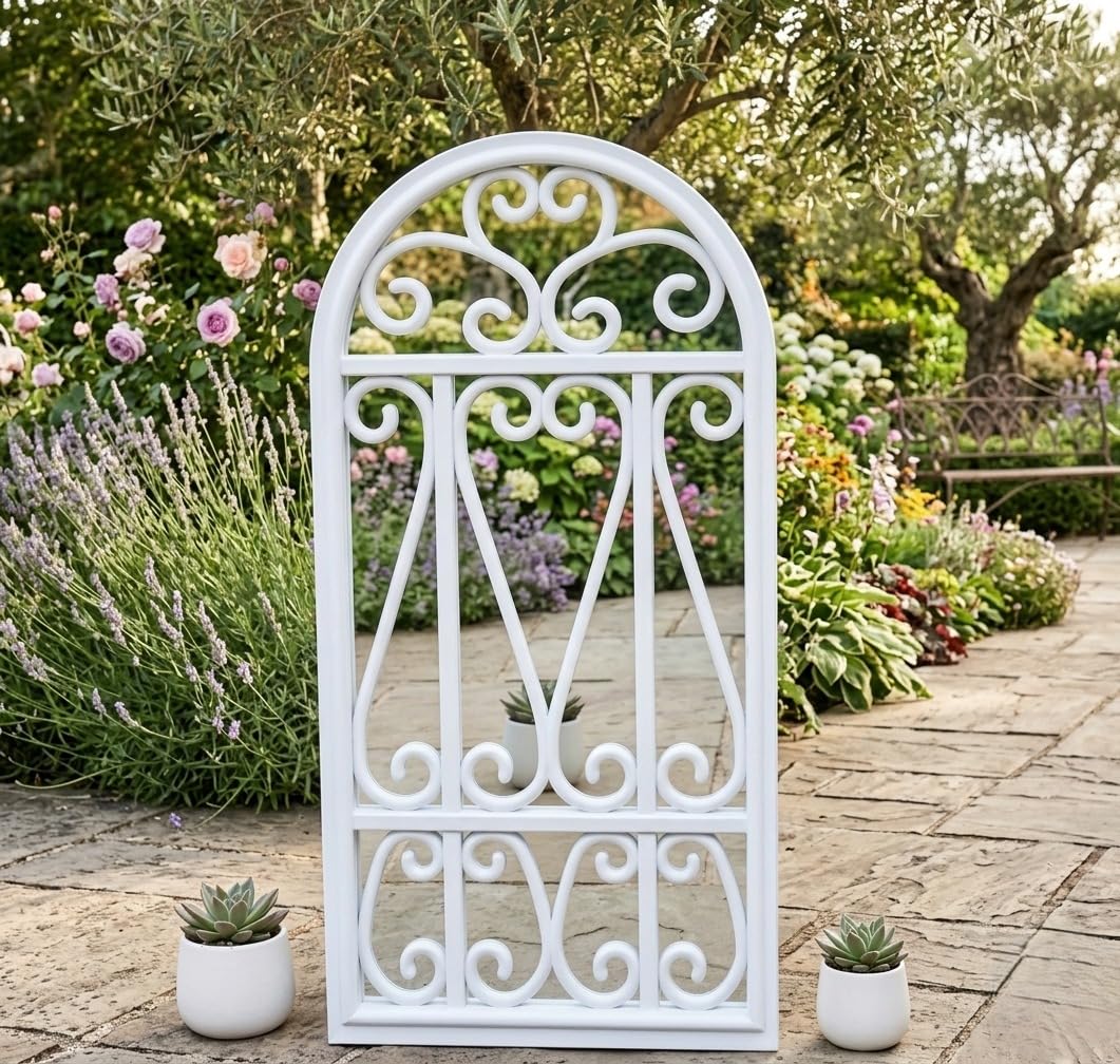 Biznest White 71X35cm Window Style Wall Mirror For Stylish Decor