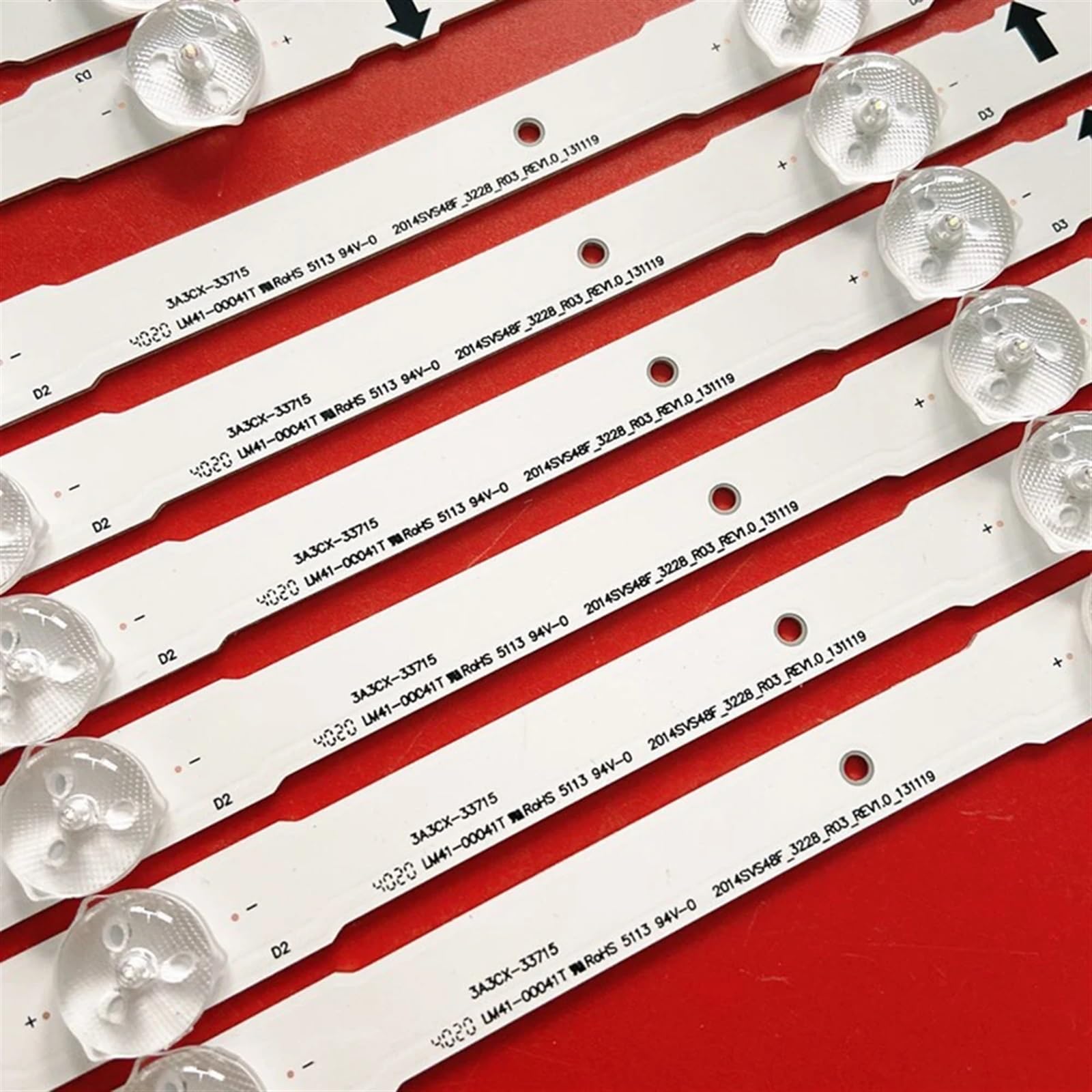 12 Stück kompatibel for Samsung LED-Hintergrundbeleuchtungsstreifen 9 Lampe 2014SVS48F UA48J5088AC UE48H6400 BN96-30453A D4GE-480DCA-R3 D4GE-480DCB-R3(1TV(12pcs))