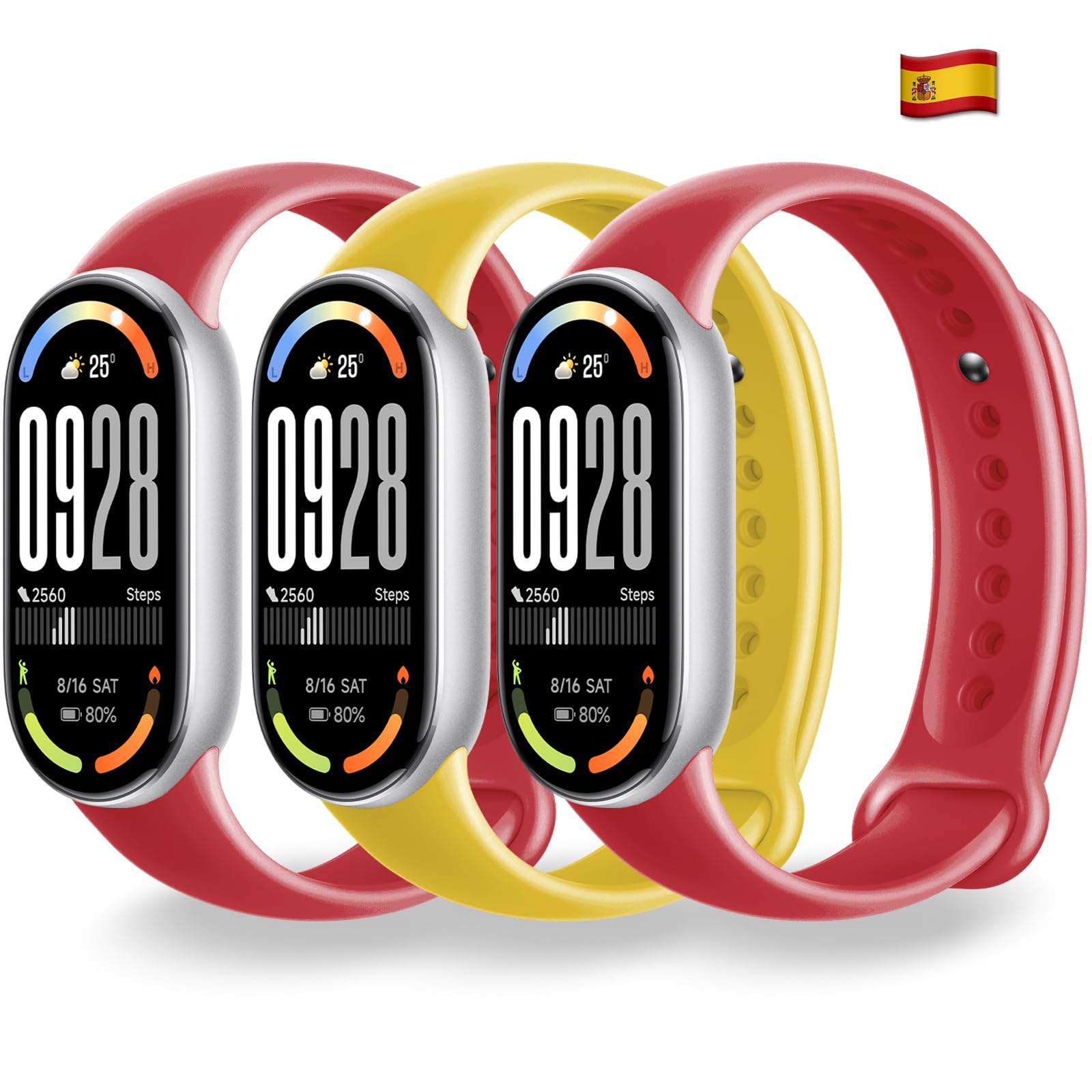 Monuary 3-10 Stück Ersatzarmbänder Kompatibel mit Xiaomi Smart Band 10/9/8, Farbenfrohe Sportliche Armbänder, mit Metallgelenk, Weich und Atmungsaktiv, Schnellverschluss
