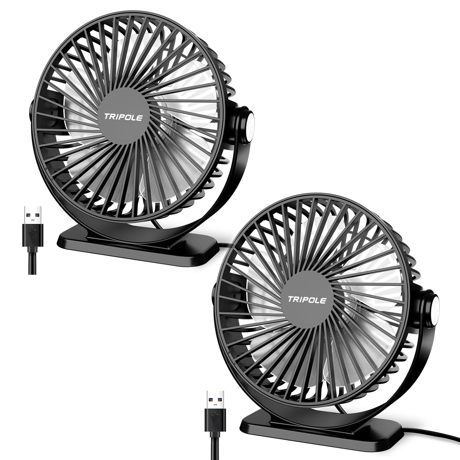 View 1 of **Only One** TriPole Small USB Desk Fan 2-Pack
