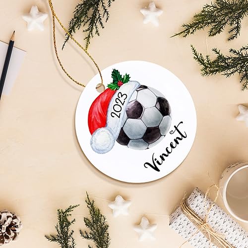 Miniatura 6 de Adorno de Navidad personalizado con nombre, idea de regalo personalizada para jugadores, regalos de equipo de fútbol, adorno de jugador de fútbol,