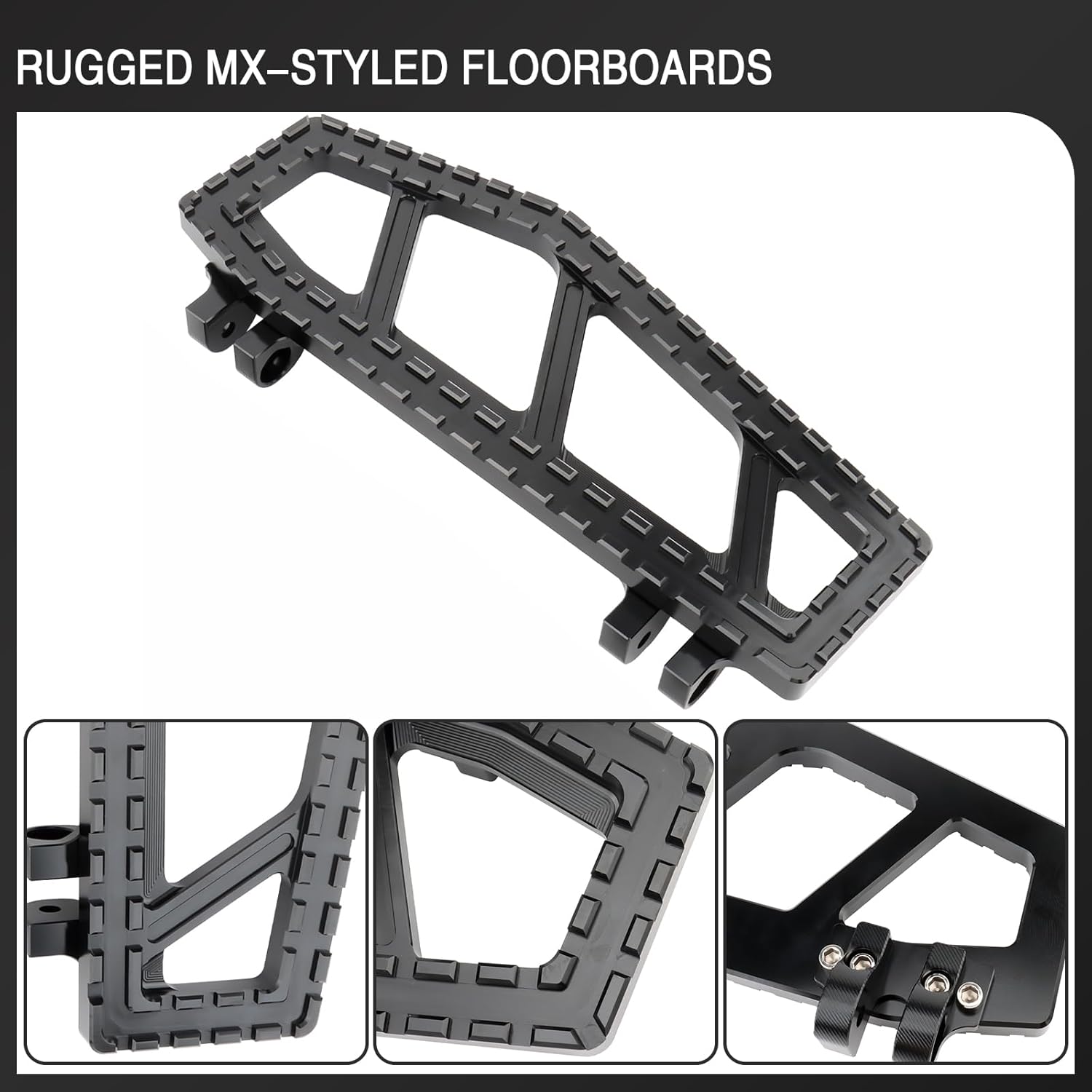 Motorcycle Floorboards Front Riot Foot Pegs Footrests for Harley 1986-2023 Touring Road King Electra Street Glide 86-2017 Softail Heritage Fat Boy FL 2012-2016 Dyna FLD (Black)
