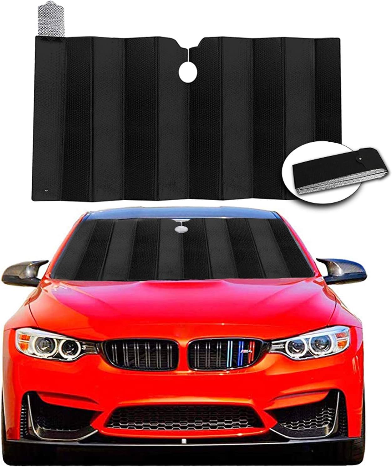 Windshield Sun Shade Visor, Foldable Car Sunshade Reflect and Protect Your Vehicle from UV Rays Sun and Heat, Fits for Cars,SUVs(Size 50.4" x 27.2")