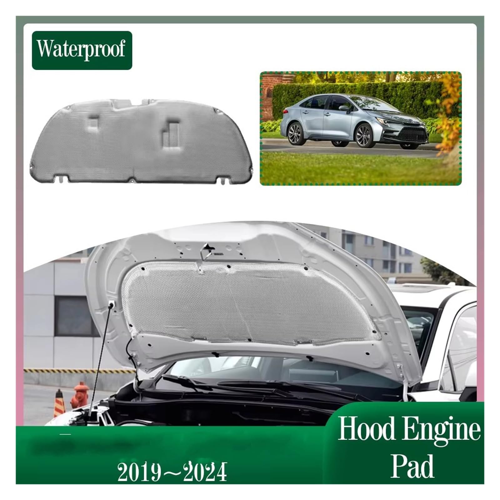 Para Toyota Para Corolla E210 para Auris 2019~2024 Aislamiento térmico del capó coche, aislamiento acústico compartimento motor Tablero aislamiento acústico térmico para coche(Trunk Soundproof)