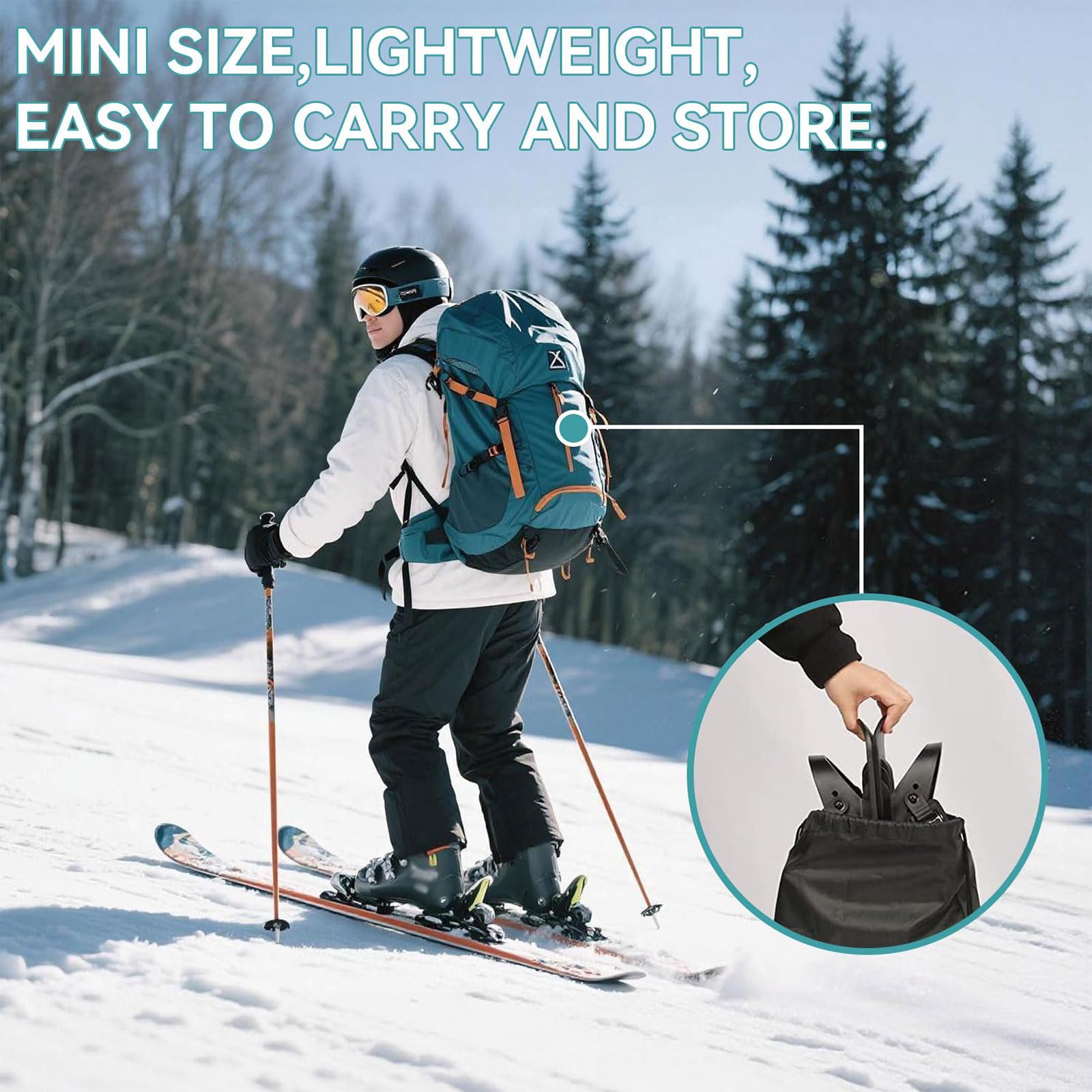 Verstellbare tragbare kurze Schlittschuhe mit Schutzbrille und Handschuhen für Downhill Pisten Wintersport