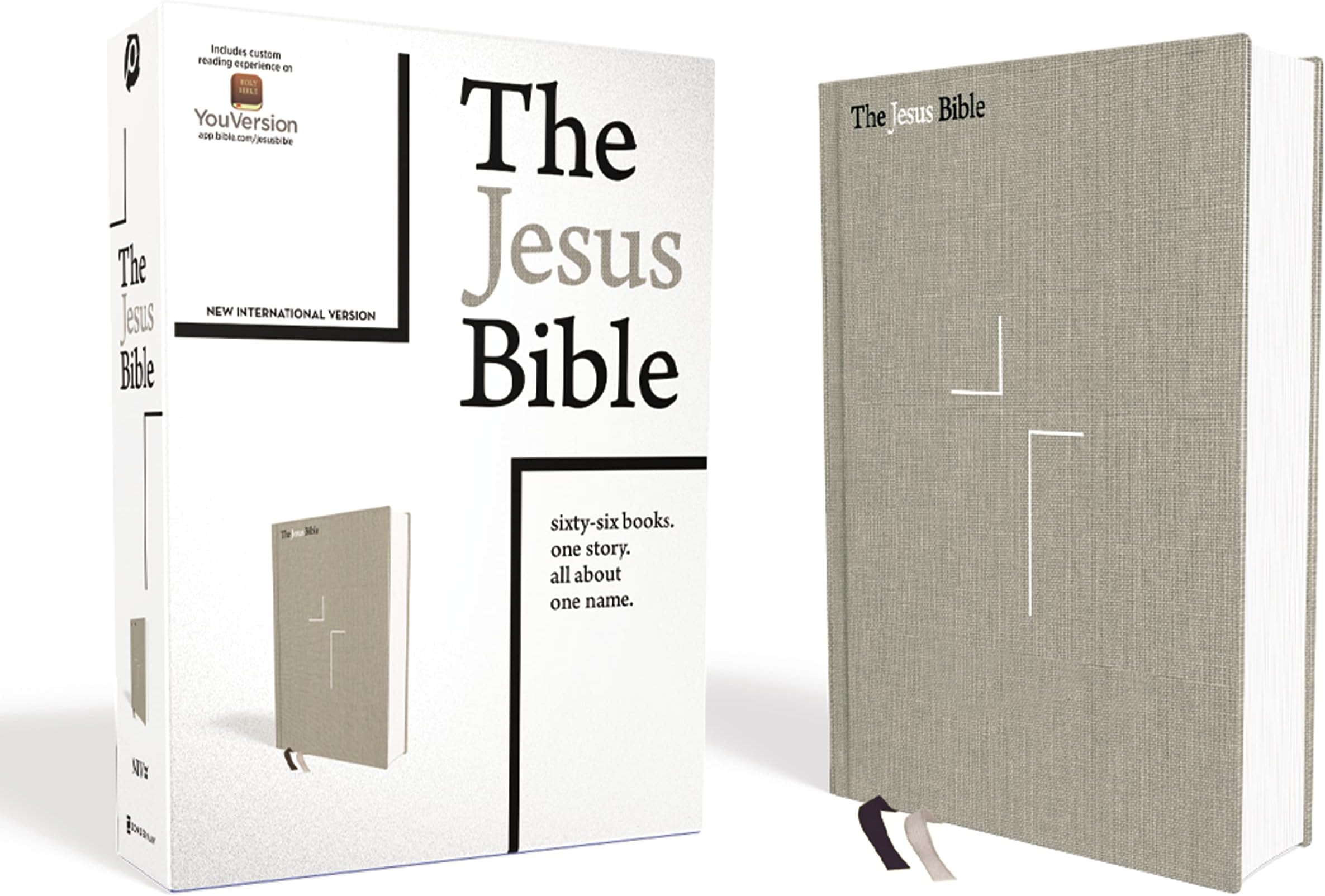 The Jesus Bible, NIV Edition, Cloth over Board, Gray Linen, Comfort Print