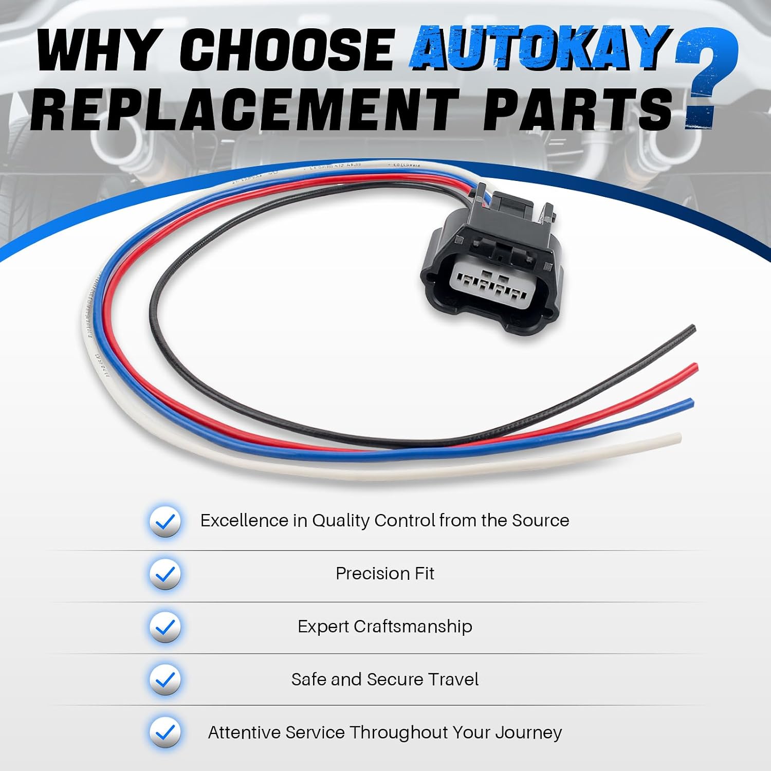 AUTOKAY Radiator Shutter Connector Harness Pigtail for Nissan Murano Altima 2015-2020 62330-9HS0A Active Radiator Shudder Connector