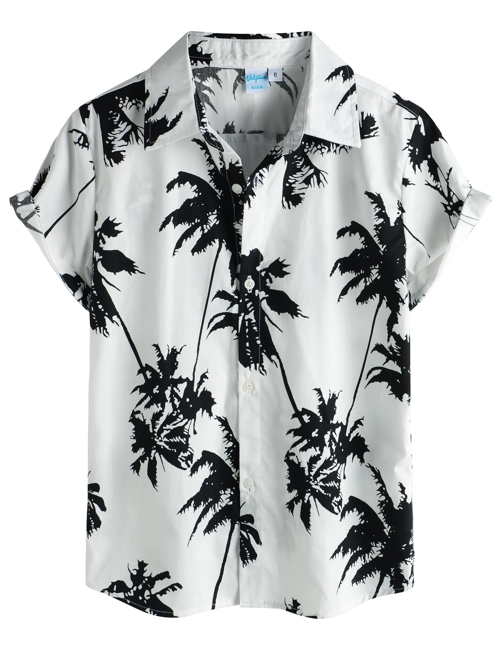 VATPAVE Boys Hawaiian Shirt Short Sleeve Button Down Shirt Summer Beach Shirts for Kids 6-14 Years