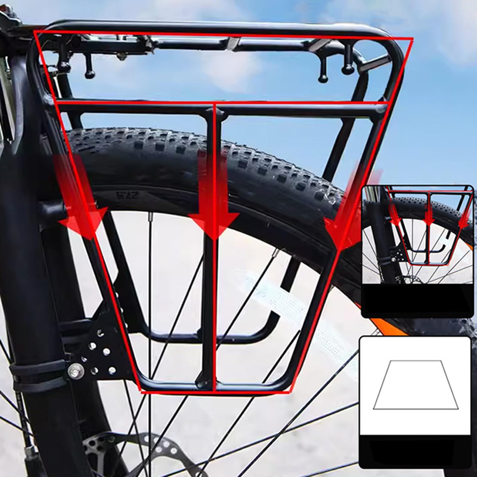 Prix De Bagages À Vélo À L' | Paignage À Bagages pour Le Vélo De Montagne | Offre des Options De Fixation Sûres pour Les Sacs | Capacité De 25 Kg | 30 * 14 * 30cm
