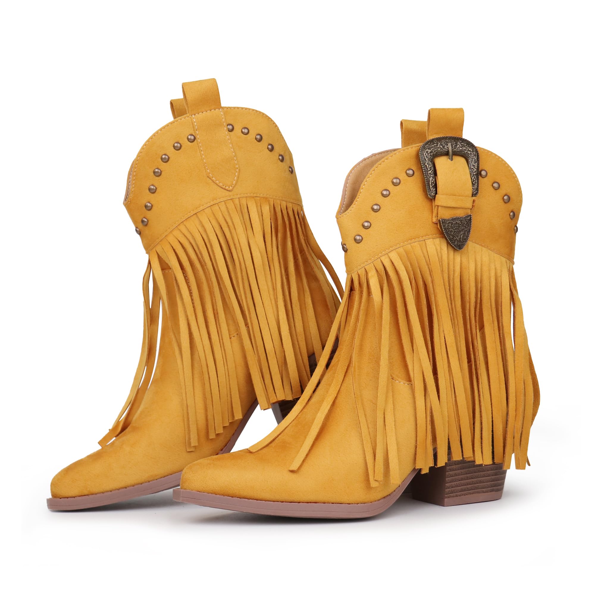 Hawkwell Botines de vaquero con flecos para mujer