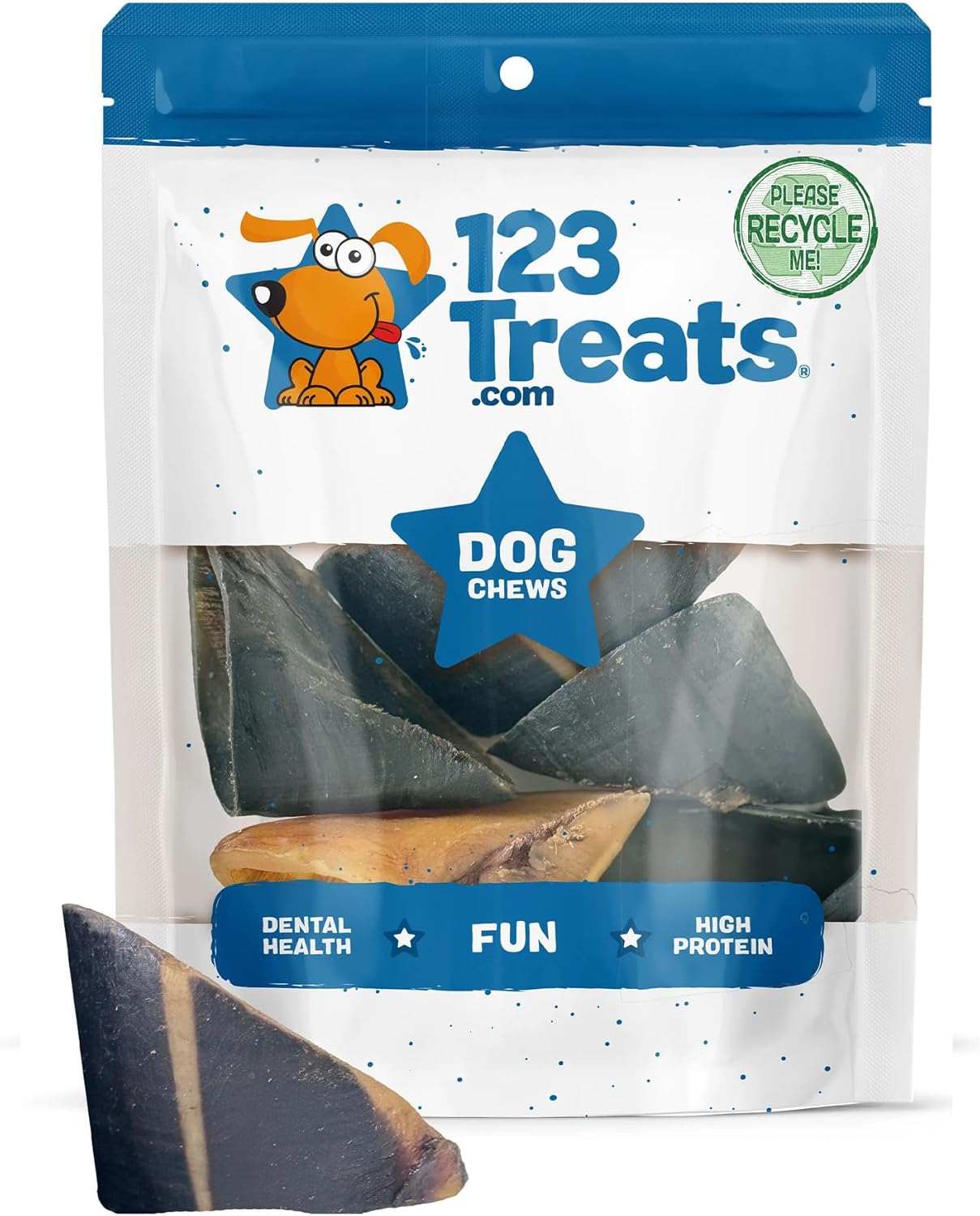 123 Treats | Hooves for Dogs (25 Count) | 100% Natural Long-Lasting Beef Dog Treats Made from Beef Hoof | from Free Range, Grass Fed Cattle with NO Additives, Coloring or Chemicals.