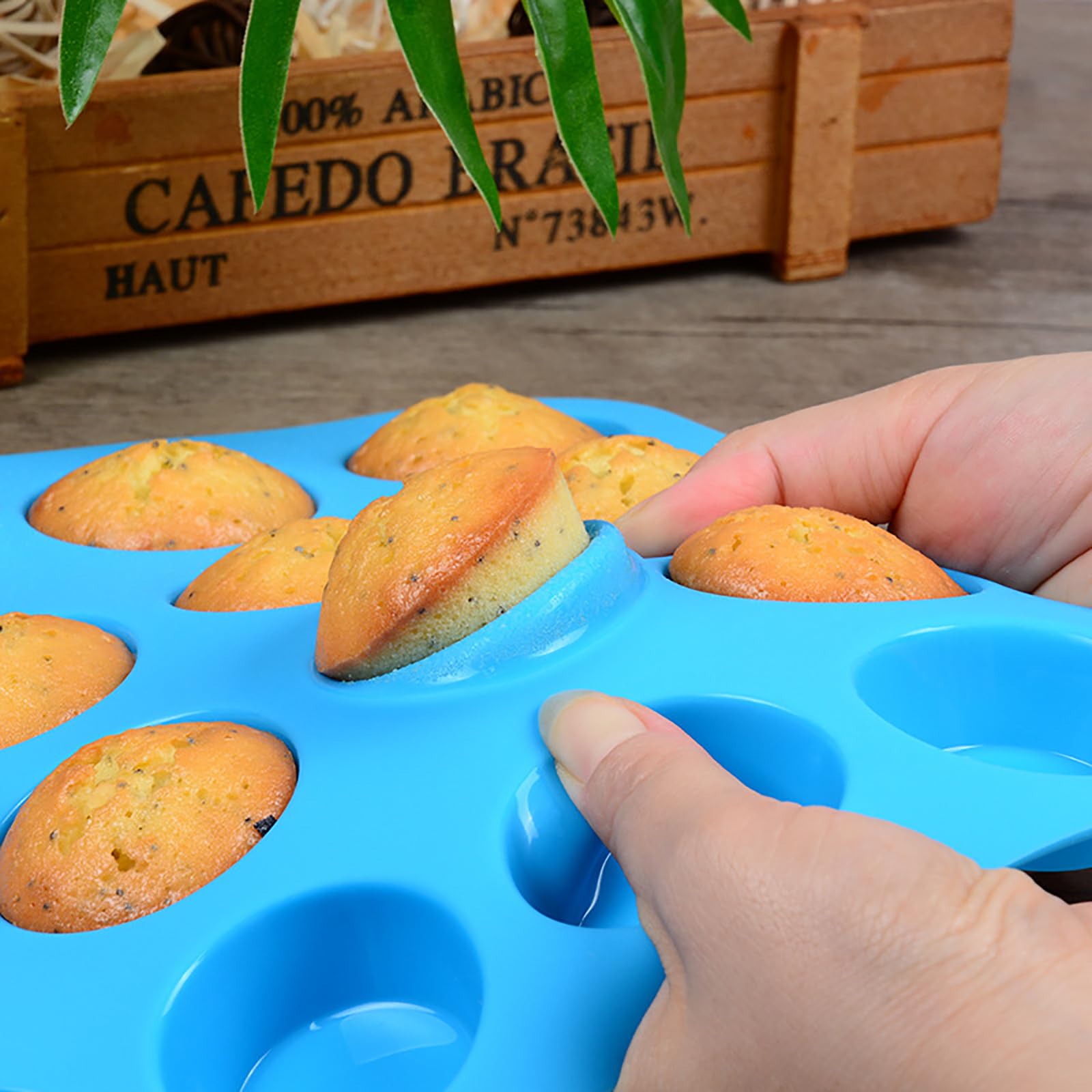 Uudimee 2 Mini-Muffinformen Aus Silikon – 9 Mulden, Antihaftbeschichtet, Hitzebeständig Bis 230°C, Spülmaschinenfest