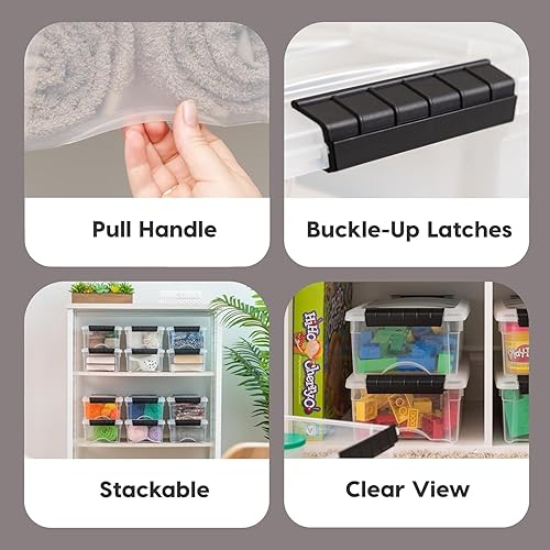 Vista 91 de IRIS USA - Caja de almacenamiento de plástico de 19 cuartos de galón con tapa y pestillos – Paquete de 4 – sin BPA, solución de organización