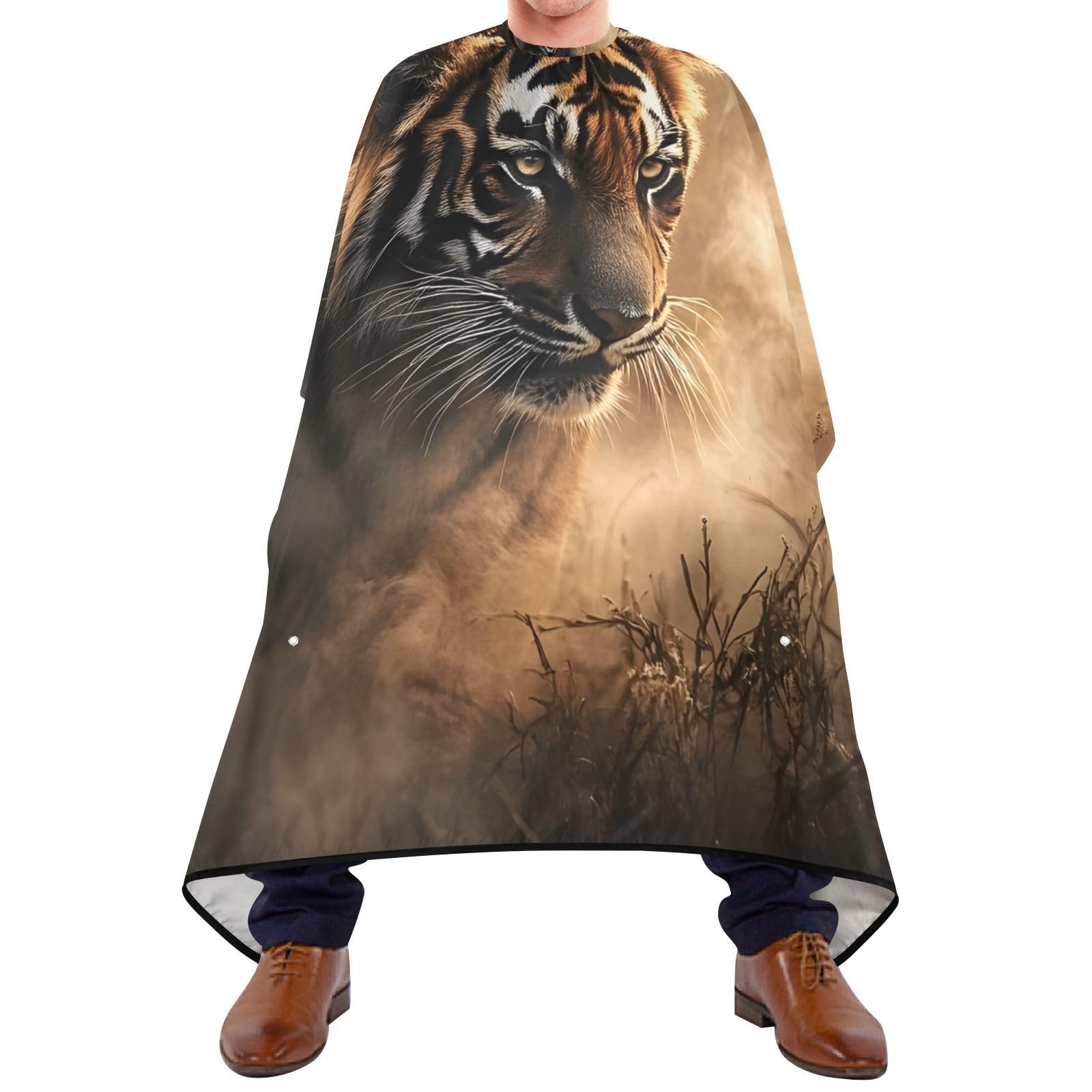 Hezely Blue Tiger Hair Dye Cape, Barber Cape for Adults,Waterproof Salon Cape,Waterproof Hairdressing Styling Hair Cutting, 65