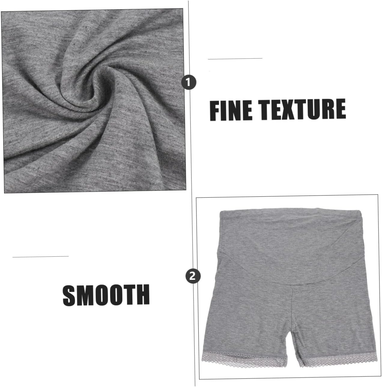 2pcs High-waist Cotton Maternity Underwear Postpartum Panties Comfortable Belly Support Shorts Elastic Waist for Pregnant Women Grey