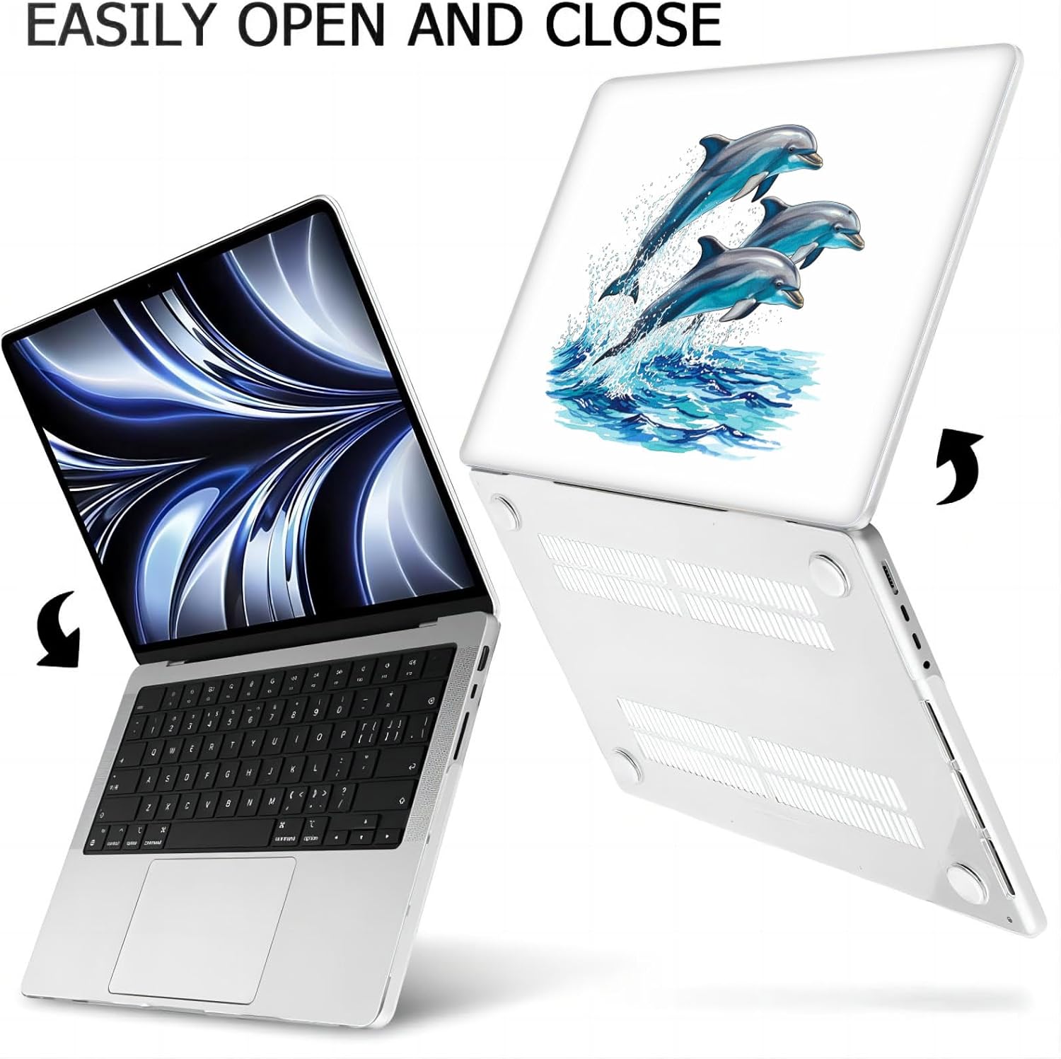 Compatible with MacBook Neo 13-inch, Hard Shell Case with Keyboard Cover and Screen Protector (A3404 A18 Pro chip, 2026 Release) - Dolphins MC22085