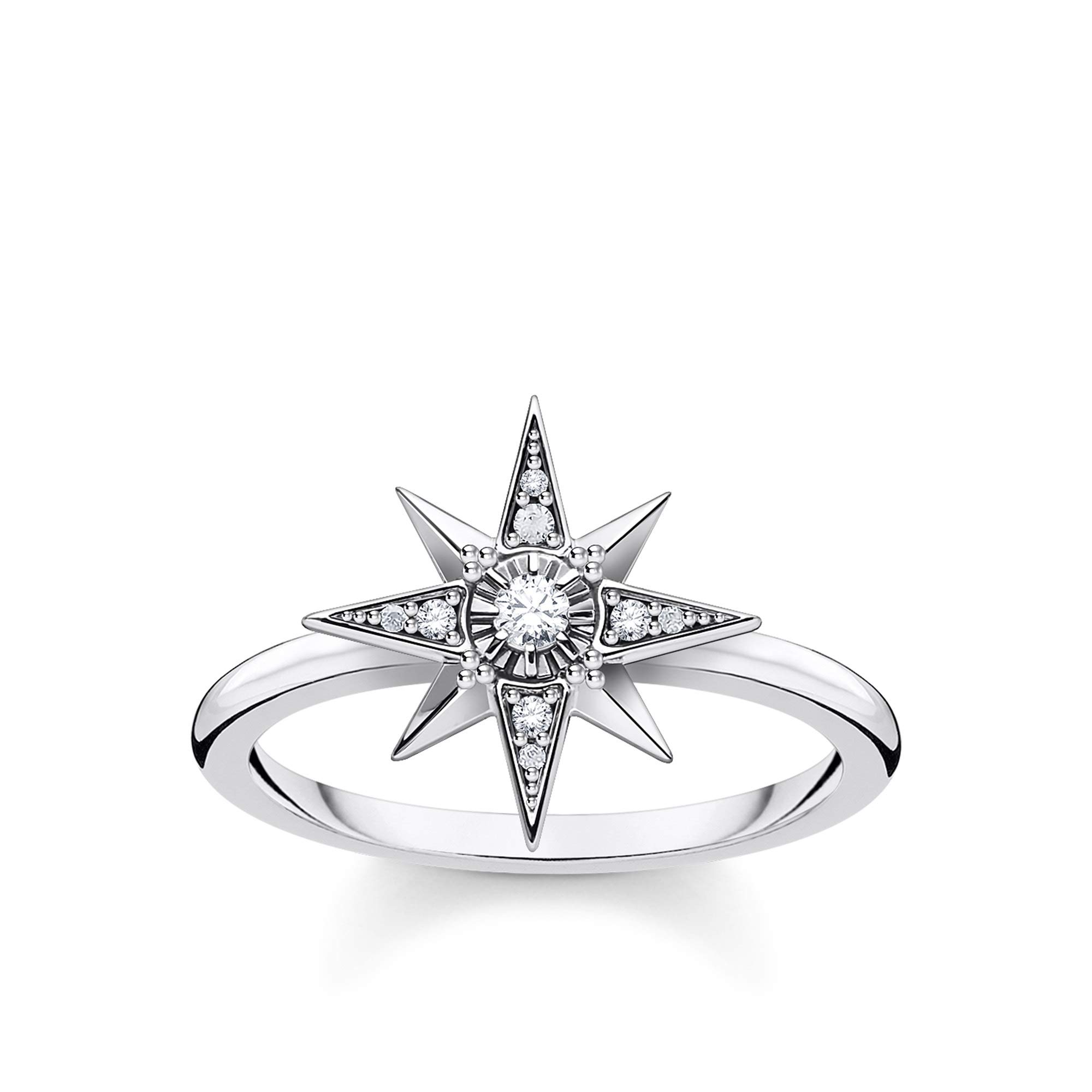 THOMAS SABO Ring Star 925 Sterling Silver TR2299, Ringgröße 54, Precious metal, Cubic Zirconia