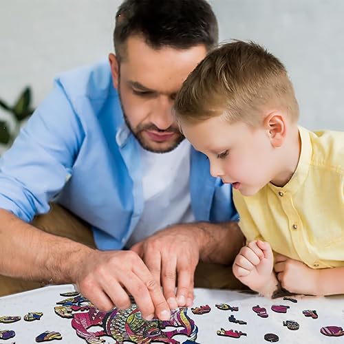 Miniatura 7 de Rompecabezas de madera para adultos, diseño único de unicornio con forma de animales mágicos, el mejor regalo para adultos, se puede utilizar como