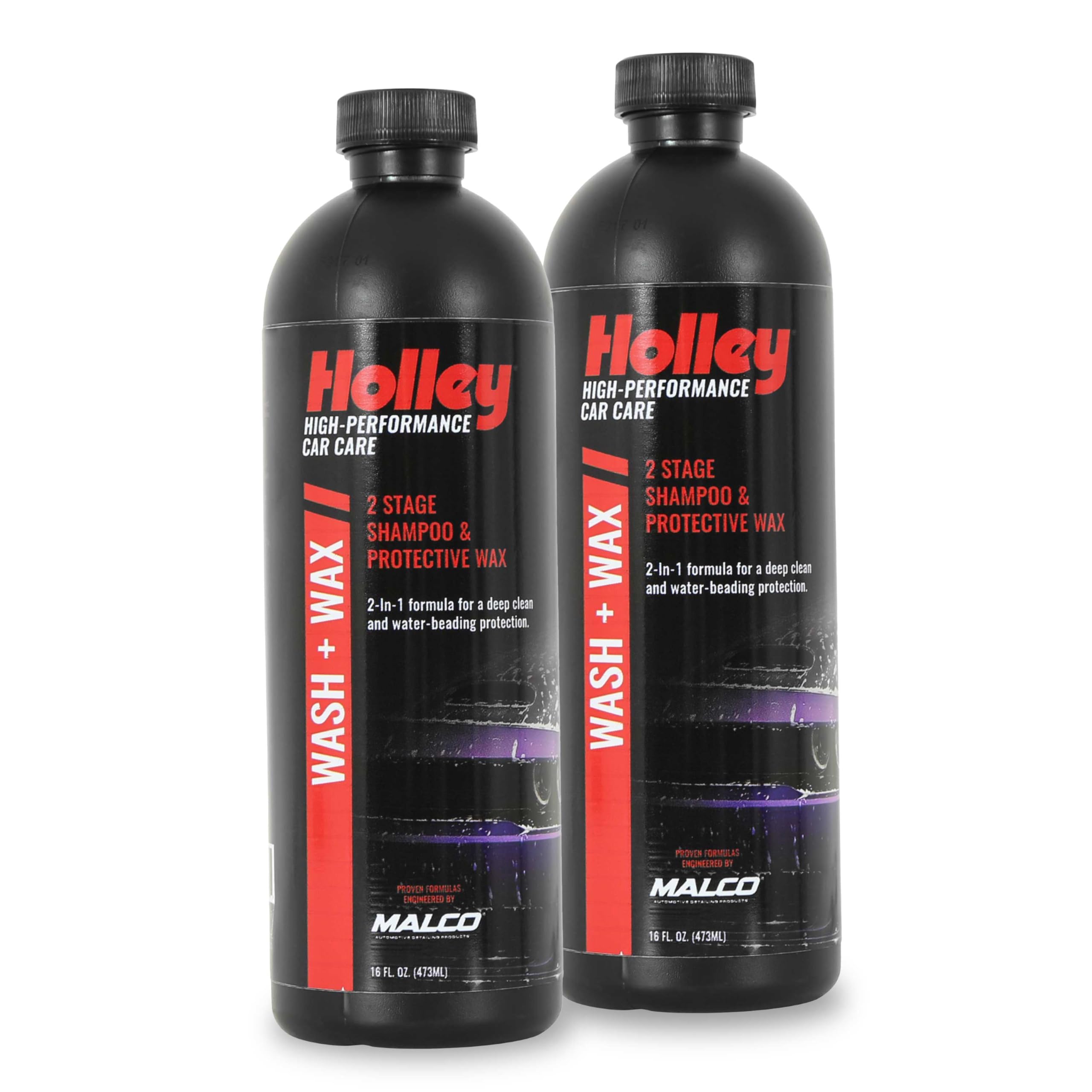 Holley Wash + Wax - 2-Stage Shampoo &amp; Wax - 16 oz. (2 Pack)
