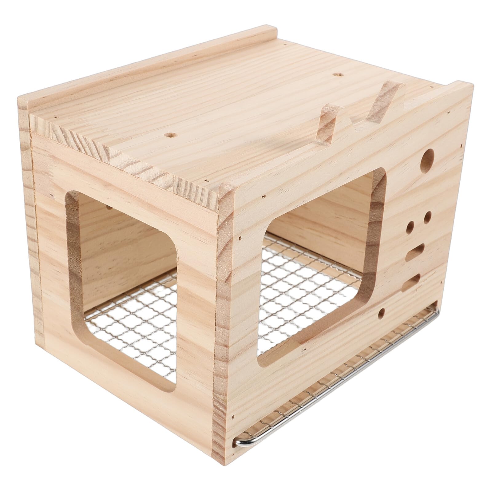 Casetta per Pappagalli in Legno Nido per Uccelli con Ventilazione e Fondo Estraibile per Riproduzione e Schiusa Adatto Parrocchetti e Inseparabili in Gabbia per Uso Interno