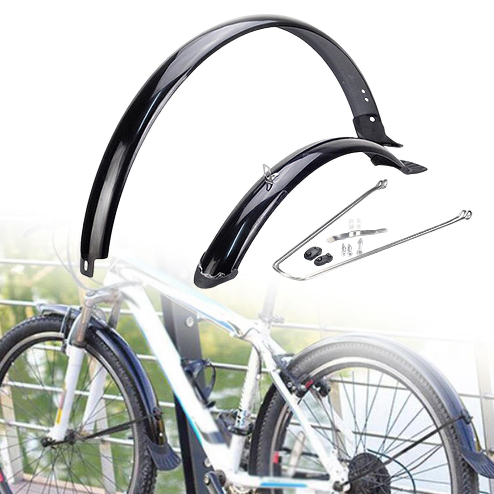 Fancyes Bike Front Rear Fenders Bicycle Mudflaps for 26 inch Tires Sturdy Spare Parts Bike Mudguards for Riding Bicycling Fittings, Silver Brace