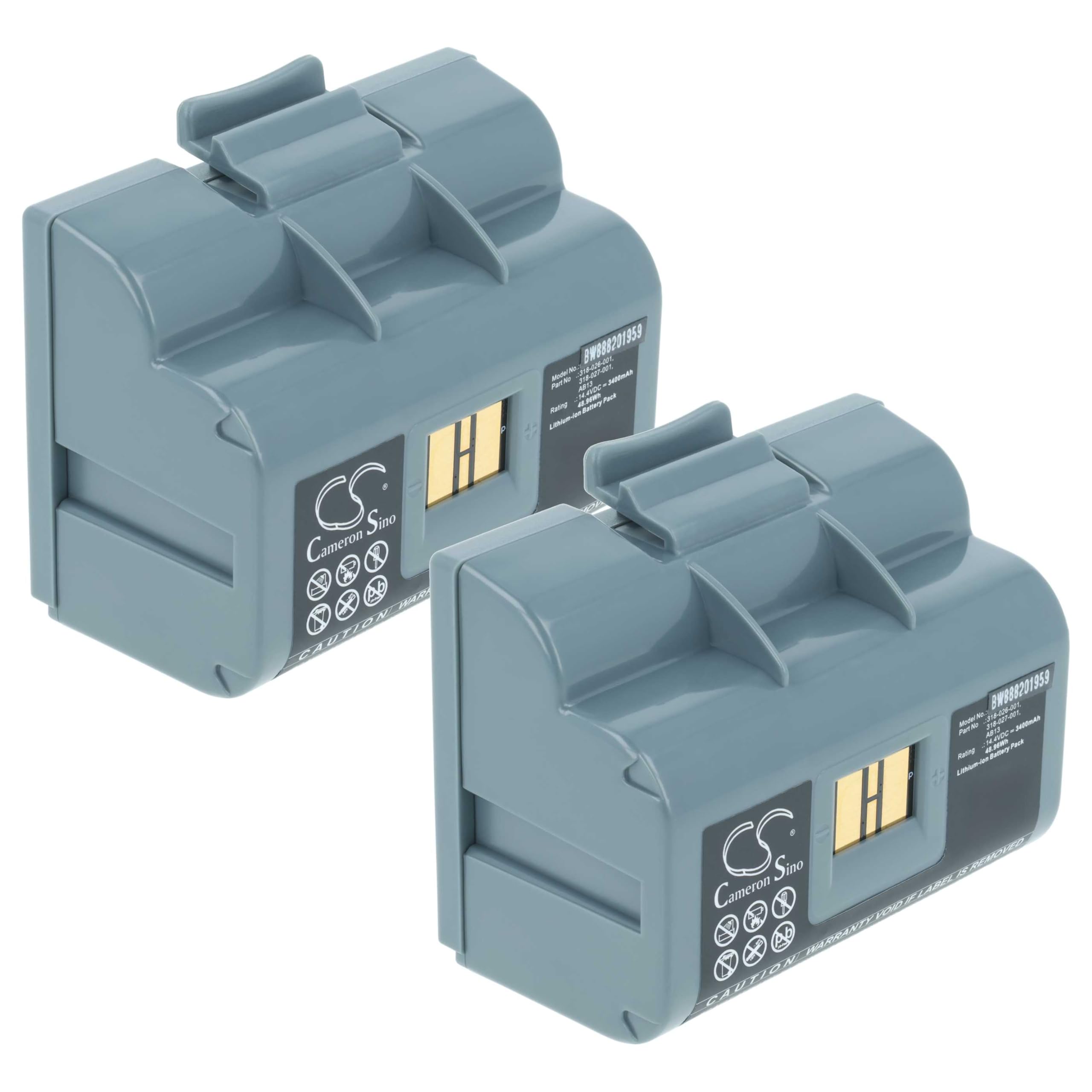vhbw 2X batería Compatible con Honeywell BP50, PB51, PB5X, PW50, PW50-18 Impresora, copiadora, escáner, Impresora Etiquetas (3400 mAh, 14,4 V, Li-Ion)