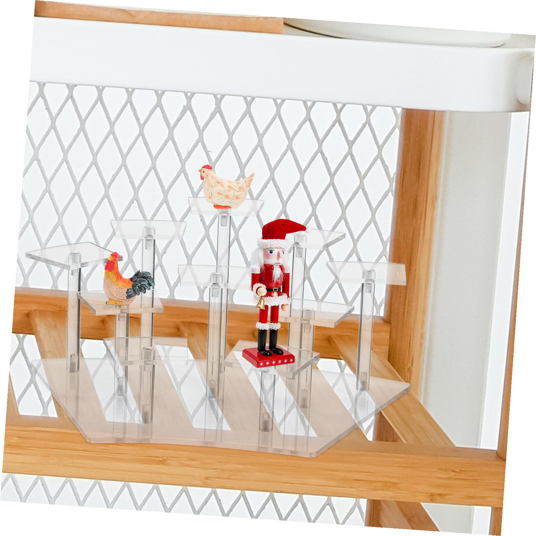 Mehrschichtiger Acryl Figurenständer für Zuhause, 10 Plätze, Stabil
