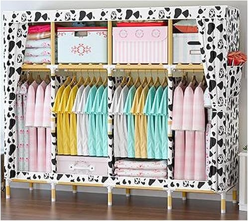 Miniatura 1 de YUXI8541NO Armario portátil de tela Oxford de madera maciza armario de almacenamiento simple y moderno armario de tela armario portátil color B