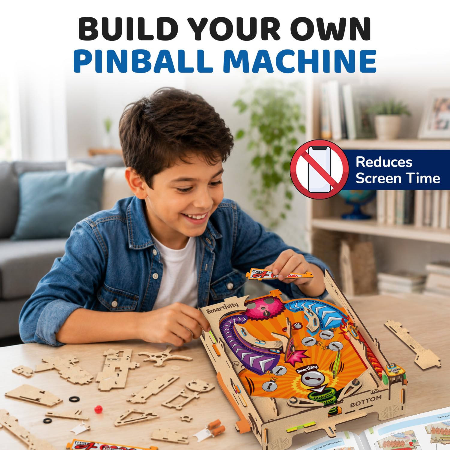 Smartivity Flipperautomat zum Selberbauen für 8- bis 99-Jährige, Geburtstagsgeschenkideen für Kinder und Erwachsene, Mint-Spielzeug für Jungen und Mädchen, lustiges Familien- und Partyspiel