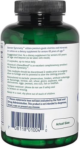 Miniatura 10 de Vitanica, Senior Symmetry, multivitaminas y minerales de 65 años en adelante, vegano, 180 cápsulas