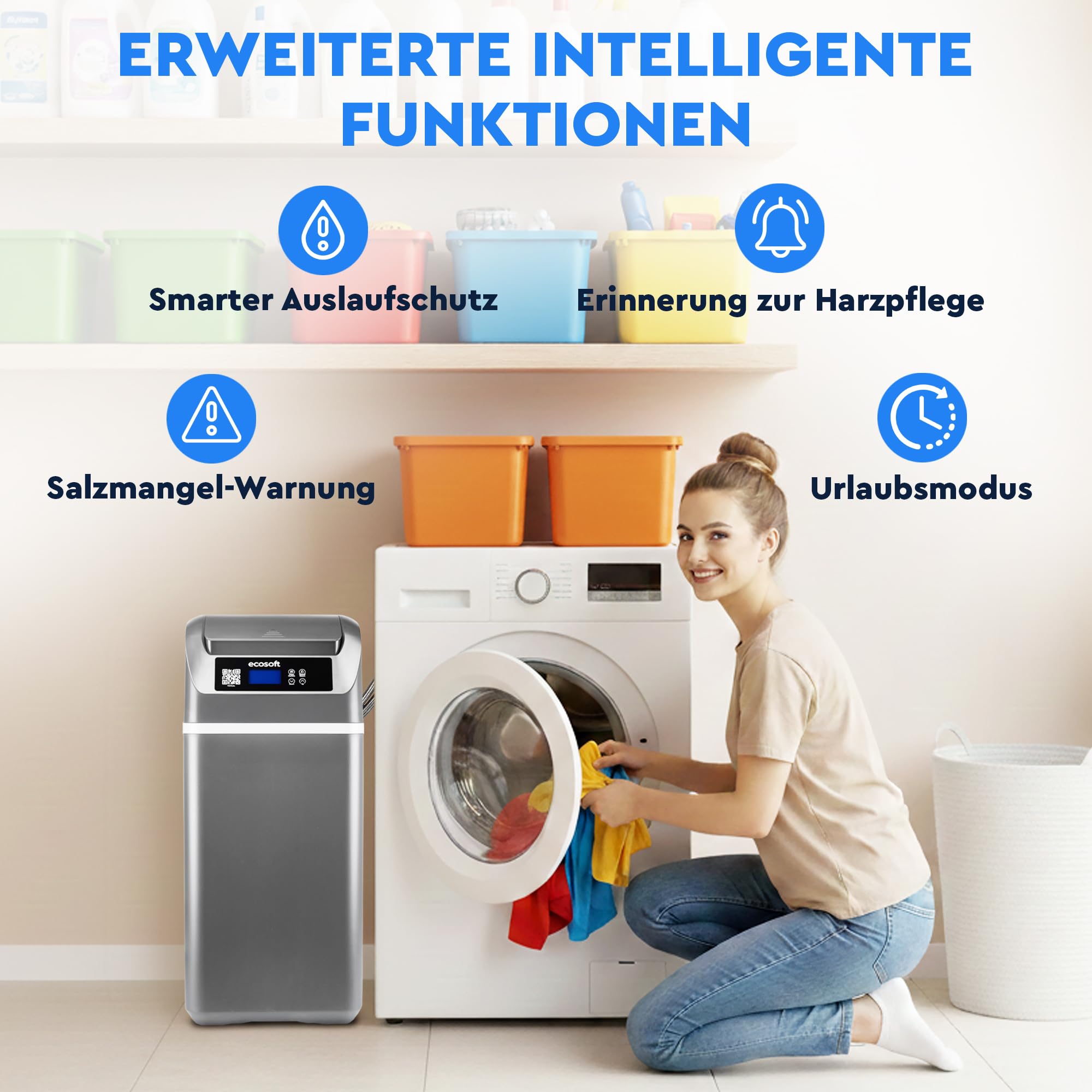 Ecosoft CUBE 150 Kompakter Wasserenthärter für Haushalte bis 4 Personen