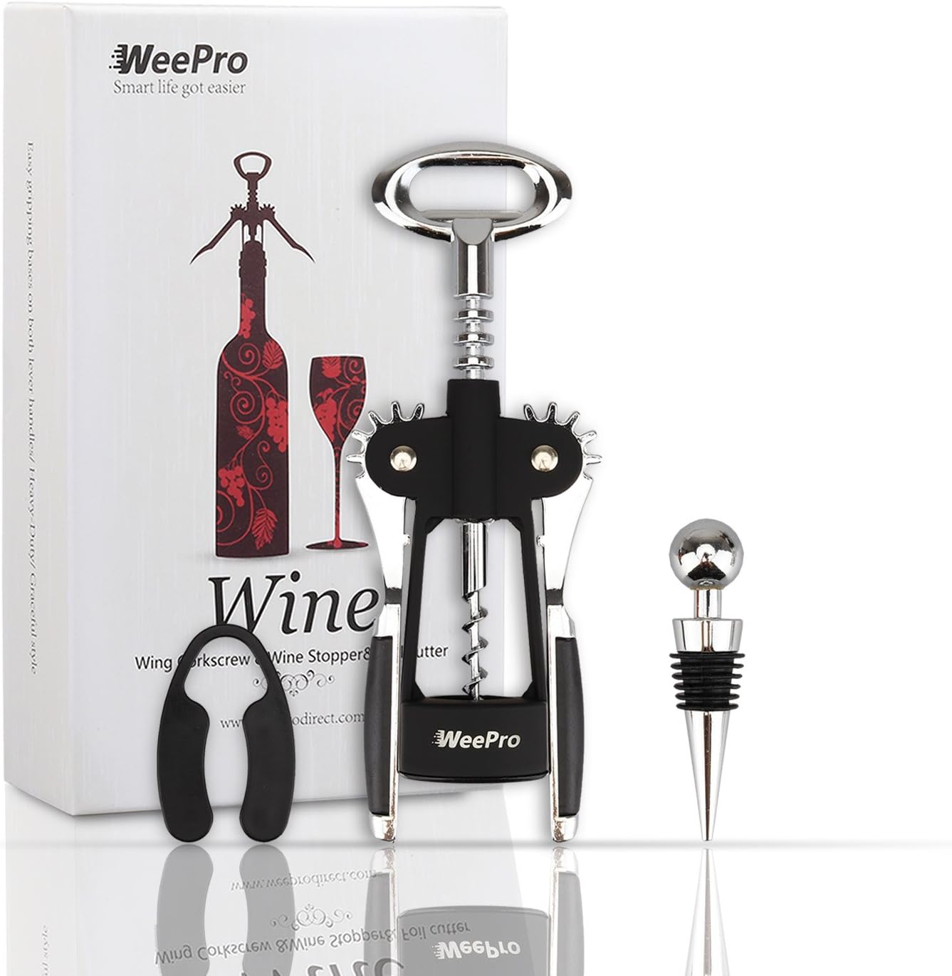 weepro Multi-Purpose Double Levers Corkscrew Wine Beer Bottle Opener, Gaming Accessories, Wine Stopper and cortaláminas/Capsule Cutter for Lovers of Wines